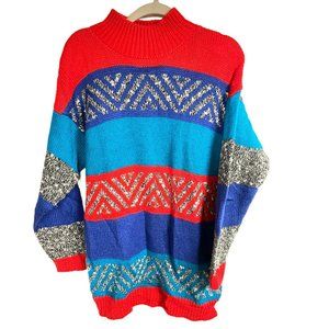 Vintage 90s DD Sloane  tunic will blend turtleneck sweater womens medium